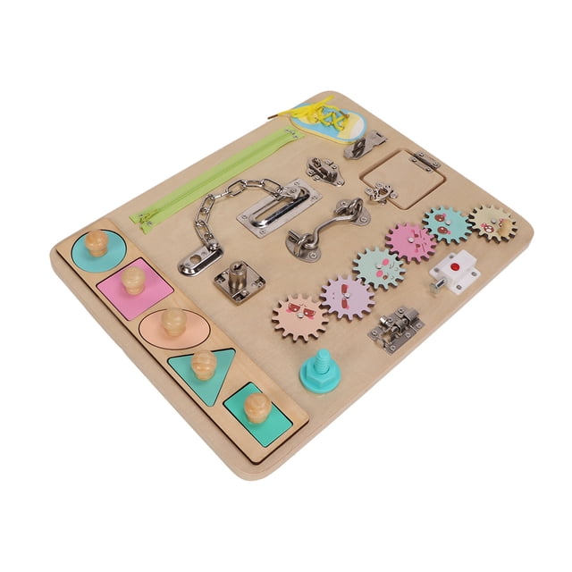 Dementia Board, Sensory Board Anxiety Relief Memory Aid Locks Wooden For Autism