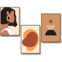 IDEA4WALL 3 Piece Framed Canvas Wall Art for Living Room, Bedroom Mattis and Brutalist Canvas Prints for Modern Home Decoration Ready to Hang