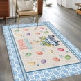 thumbnail image 2 of 4'x6' Area Rugs, Watercolor Easter Indoor Outdoor Area Rug for Living Room Bedroom, Spring Rabbits Truck Eggs Flowers Blue Beige Washable Bathroom Rugs Kitchen Floor Carpet Mats Home Decor Aesthetic, 2 of 8