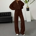thumbnail image 2 of Sweatsuits Women 2 Piece Outfit Jogger Set Sweatshirt Top and Loose Fit Wide Leg Pants Tracksuit Set Trouser Suit Casual Fitness Set Sports Suit Valentine's Day, 2 of 4
