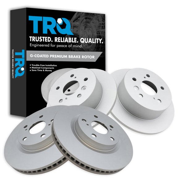 TRQ Front and Rear Brake Rotors Set Premium G-Coated Fits Select 2007-2012 Lexus ES350 2008-2012 Toyota Avalon 2007-2011 Camry