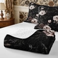 thumbnail image 4 of Manfei Gothic Bat Flower Quilt Full 3-Piece,Vintage Aesthetics Full Bedspread Sets,1 Coverlet and 2 Pillowcases, 4 of 7