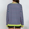 thumbnail image 3 of Women's Casual Sweatshirts Fashion Y2K Wavy Stripes Printed Long Sleeve Shirts Fall Winter Clothing Loose Crewneck Pullover Tops, 3 of 8