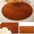 thumbnail image 5 of LSLJS Coral Velvet Round Area Rugs, 3.3 Feet Solid Color Thicken Memory-Foam Circle Carpet, Soft Cozy Non-Slip Plush Floor Rug Modern Style Minimalist Round Mat for Bedroom Living Room Indoor, 5 of 8