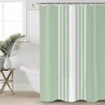 thumbnail image 2 of Extra Long Shower Curtain 72x84 Inch, Sage Green White Stripe Shower Curtain Waterproof Bathroom Decor Modern Rustic Vertical Striped Fabric Bath Curtain Set Accessories with Hooks, 2 of 6