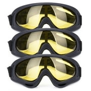 LELINTA 3 Pairs Snow Goggles Outdoor Sports Ski Glasses Windproof Snowboard, Snowmobile, Bicycle, and Motorcycle UV Protective Glasses with Adjustable Straps