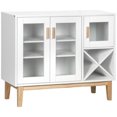 thumbnail image 1 of HOMCOM Glass Door Kitchen Sideboard, Buffet Cabinet with Wine Rack White, 1 of 10