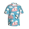 thumbnail image 2 of Daiia Panda Flying in the Sky Hawaiian Shirt for Men Gentle Cotton Regular Short Sleeve Casual-Medium, 2 of 9