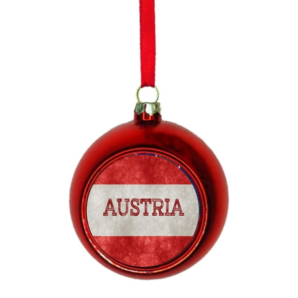 Flag Austria Austrian Grunge Flag Bauble Christmas Ornaments Red Bauble Tree Xmas Balls Walmart Com Walmart Com