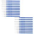 thumbnail image 1 of 20Pcs Crochet Hook Sweater Needle Blue Handle Yarn Weave Craft Knitting Tool Sewing Accessories, 1 of 5