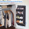 thumbnail image 2 of MISSLO 4 Shelves Over the Door Shoe Organizer with Deep Pockets Large Hanging Shoe Rack for Narrow Closet Door Storage Boot Sneaker Hanger Holder, Black, 2 of 7