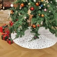 thumbnail image 2 of Christmas Silver Foil Snowflake Tree Skirt with Round Design, 48-Inch Decorative Mat for Living Room and Bedroom, Perfect for Festive Floor Protection and Holiday Decor, 2 of 7