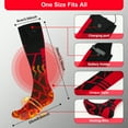 thumbnail image 4 of Heated Socks for Men Women, Rechargeable Electric Socks 5V/5000mAh Powered Battery with APP Remote Control Heated Sock Washable Foot Warmer for Outdoor Riding Camping Hiking Motorcycle, One Size, 4 of 7