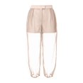 thumbnail image 3 of LEKODE Womens Mesh Balloon Pants Wide Leg See Through Sheer Barrel High Waist Pleated Trouser with Built-in Shorts Pink L, 3 of 7