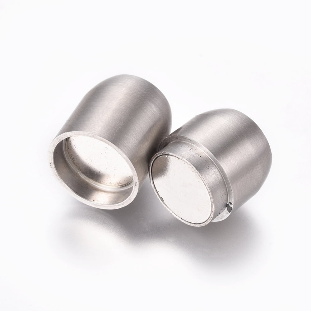 10 set Tarnish Resistant 304 Stainless Steel Magnetic Clasps with Glue-in Ends Matte Column Stainless Steel color 25x14mm Hole: 10.5mm