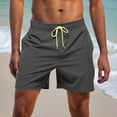 thumbnail image 2 of Hurxie Deals Mens Cargo Casual Shorts Lightweight Waterproof Athletic Shorts Elastic Waistband with Pockets Hiking Gym Beach Shorts Gray,L, 2 of 7