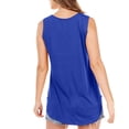thumbnail image 5 of Womens Tank Tops Summer Loose Sleeveless Tops Ribbed Trim Scoop Neck Curved Hem Blue M, 5 of 6