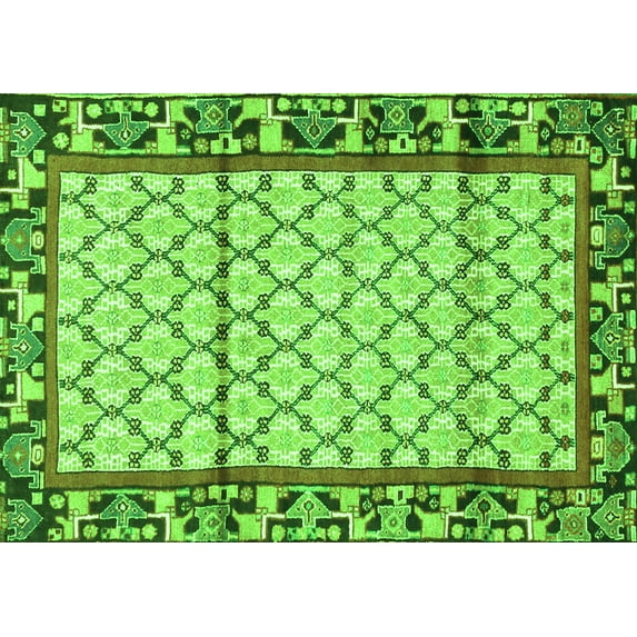 Ahgly Company Indoor Rectangle Persian Green Traditional Area Rugs, 7' x 9'