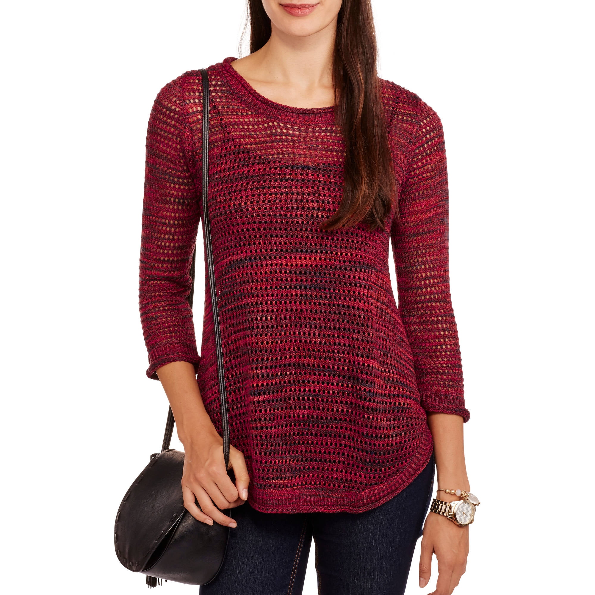 Women's Marled Tunic Sweater - Walmart.com