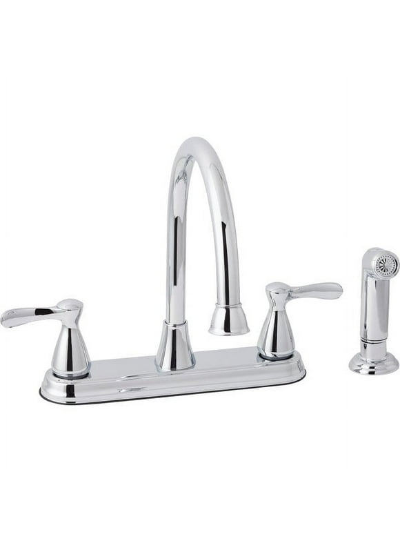 Home Impressions Dual Handle Tradtional Lever Kitchen Faucet with Side Spray, Chrome