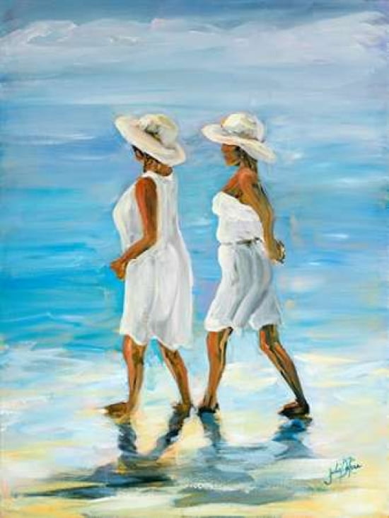 Women on Beach I Canvas Art - Julie DeRice ()