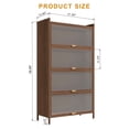 thumbnail image 5 of 57'' Tall Walnut Metal Cabinet  4 Flip Doors Ample Storage for Bedroom Office Entryway, 5 of 10