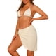 thumbnail image 4 of Conjuntos de bikini de 3 piezas para mujer, con escote halter, trajes de baño de malla con pareo y falda de playa, traje de baño pequeño en color beige, 4 of 5