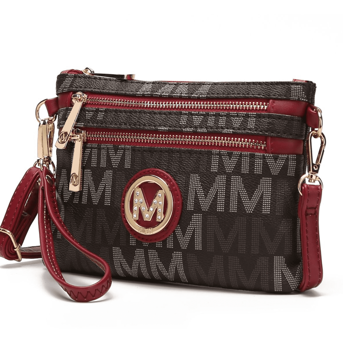 MKF Collection by Mia K. Denizli Milan M Signature Cross-Body Bag purse LG  NEW