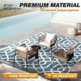 thumbnail image 4 of Outdoor Rug, 5x8ft Waterproof Reversible Mat Indoor Outdoor Rugs Carpet, Small Area Rug Plastic Straw Rug for Patio Deck Balcony Pool RV Camping Beach Picnic, Black & White, Rugscape Series, 4 of 8