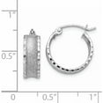 thumbnail image 4 of 14K White Gold Diamond Cut Satin Hoop Earrings (16 X 15) Made In Indonesia tl789, 4 of 6