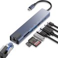 thumbnail image 1 of JUNWELL USB C Hub Ethernet  4K USB C To  Hub  8 IN1 Type C Adapter  Dock Dongle Compatible, 1 of 6