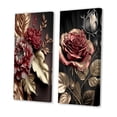 thumbnail image 3 of Designart "Glamorous Vintage Rose II" Floral Wall Art Set Of 2 - Traditional Pink Wall Decor Set Of 2, 3 of 6
