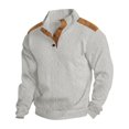 thumbnail image 2 of Sweatshirts for Men 2026 Fall Winter Long Sleeve Jacquard Casual Stand Collar Sweatshirt Mens Pullover Top, 2 of 7