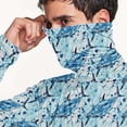 thumbnail image 6 of Wrtxtat Men's Sun Protection Hoodie UPF 50+ Fishing Hiking Shirt Long Sleeve SPF UV Shirt Rash Guard Lightweight Thin with Mesh Face Mask Sky Blue#03 M, 6 of 7