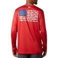 thumbnail image 2 of Columbia Men's PFG Terminal Tackle Fish Flag Long Sleeve Shirt (Red Spark/White, 2X), 2 of 2