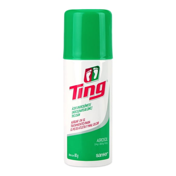 Antimicótico Ting polvo en aerosol para el pie de atleta y mal olor 80 g