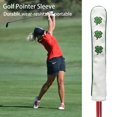 thumbnail image 2 of Golf Indicator Rod Holder Abrasion-resistant Four-leaf Clover Pattern Faux Leather Aiming Exercise Training Aid Golf Alignment Stick Cover Golf Supplies, 2 of 7