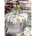thumbnail image 4 of Spring Leaves Flowers Outdoor Tablecloth - 54 Inch Round Dining Table Cover, Rustic Flower Pastoral Botanical Waterproof Outdoor Table Cloth with Umbrella Hole & Zipper for Picnic/Patio/Party, 4 of 7