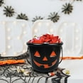 thumbnail image 6 of BinKFF 6.7" Halloween Trick or Treat Bucket, Halloween Jack O Lantern Candy Basket, Trick or Treat Pumpkin Pails Cauldron Kettle Candy Holder, Halloween Party Supplies, 6 of 8