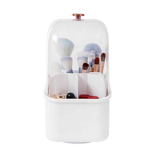 Caja de almacenamiento de maquillaje acrílica con tapa, a prueba de polvo, cubo de almacenamiento de brochas de maquillaje de gran capacidad Estilo 1