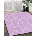 thumbnail image 3 of Ahgly Company Machine Washable Indoor Square Transitional Violet Purple Area Rugs, 3' Square, 3 of 7