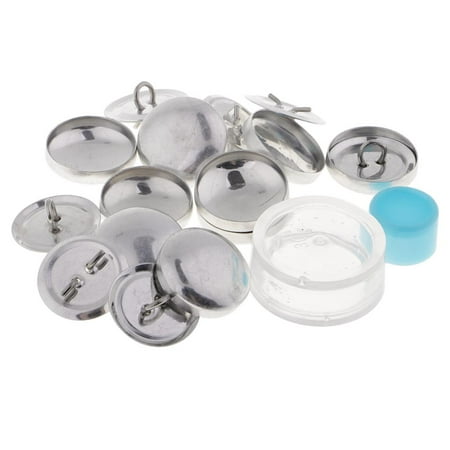 10 Pieces Aluminum Wire Back Cover Metal Buttons with Assembly Tool 2 