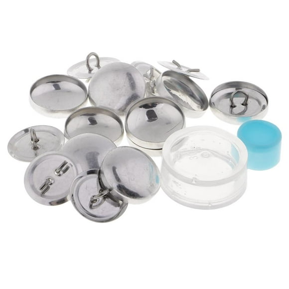 10 Pieces Aluminum Wire Back Cover Metal Buttons with Assembly Tool 2