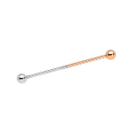 Anodized Barbell - Body Candy 14G Anodized Steel Twisted Helix Cartilage Earring Rosy Two Tone Industrial Barbell 1 1/2