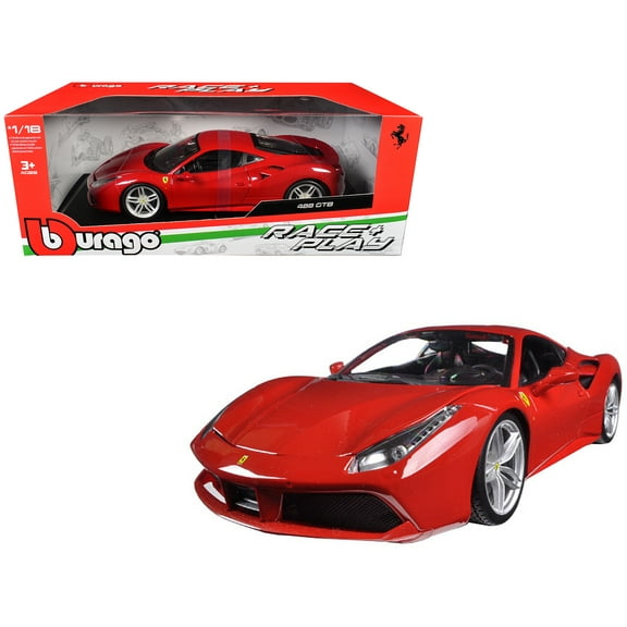 Ferrari 488 GTB Red 1/18 Diecast Model Car by Bburago