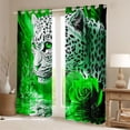 thumbnail image 2 of Castle Fairy Teens Adults Floral Leopard Black Out Curtains,Woodland Animal Cheetah Curtains Pack of 2 (42x63 Each),Chic Flowers Rose Bedroom Curtains,Luxury Bedroom Decor, 2 of 6