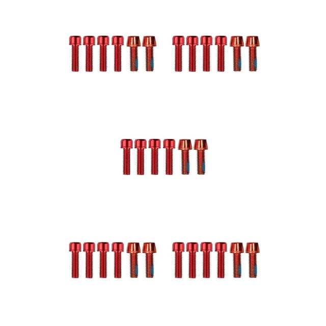 ZLight Lot de 6 Vis de Potence de Vélo de Montagne en Acier Inoxydable Rehausseur de Guidon Hexagonal Accessoires de Réparation Rouge M5x4+M6x2 5Ensemble