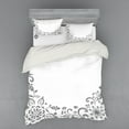 thumbnail image 2 of Ambesonne Floral Bedding Set 3 Pcs, Botanical Sketchy Bouquet, Twin, Black White, 2 of 3