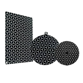 KitchenRaku 2 Pcs Induction Cooktop Mat - Black Induction Hob Protector-  (Magnetic) Cooktop Scratch Protector - for Induction Stove ,Multifunctional Silicone  Mats - for Air Fryer Liners (7.9in) 