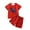 Red, variant on Gelikeya Dinosaur Summer Clothing Sets for Boys 3T-4T Cute Cartoon Print Short Sleeve Sports Athletic Short Sets T Shirt Shorts 2 Piece Outfits (Red, Toddlers)